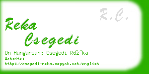 reka csegedi business card